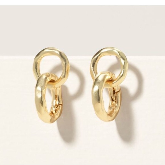 Stella & Dot Jewelry - Stella & Dot ESSENTIAL HAMMERED CONVERTIBLE HOOPS - GOLD